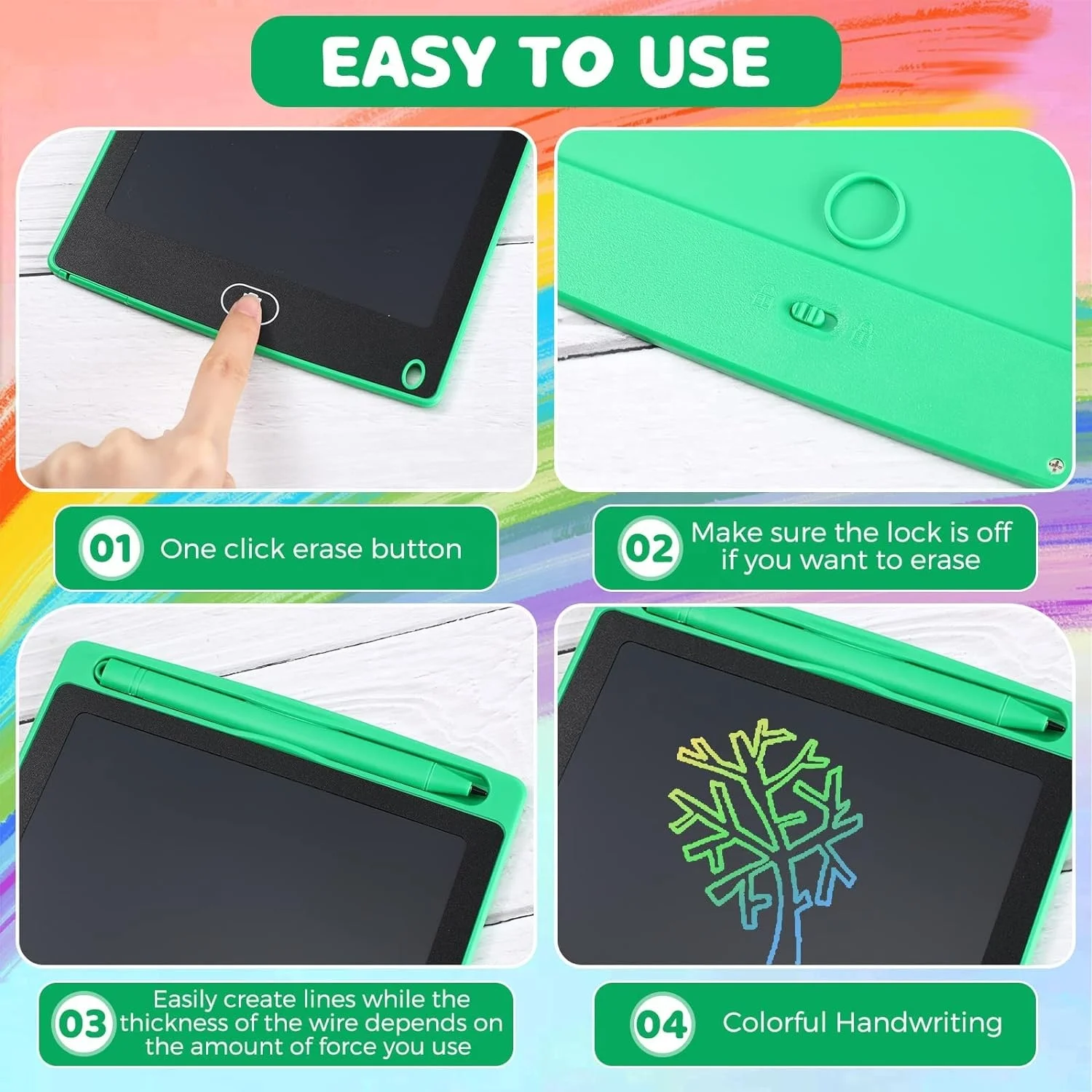 85 8.5 10 12 Inch Lcd writing tablet Erasable lock function Electronic Notepad Drawing Board Digital Writing Pad kids with cpc
