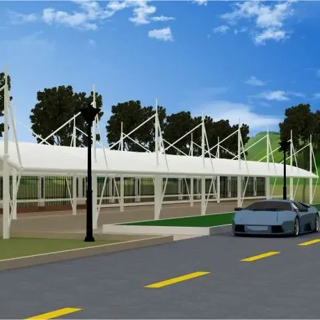 Outdoor Car Parking Shed PVDF Membrane Structure Sunshade Canopy