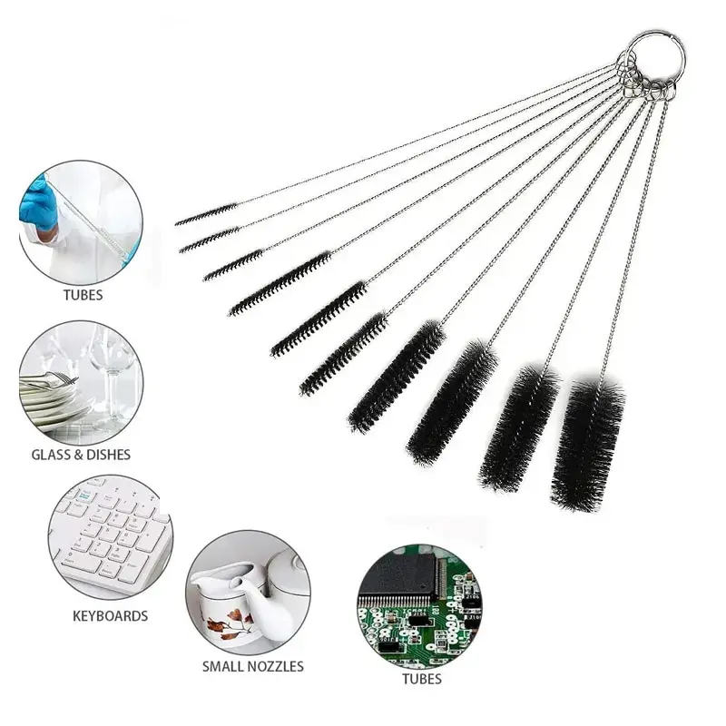 Wholesale cheapest in bulk shisha accessories hookah cleaning brush Wire nylon stainless steel straw brush