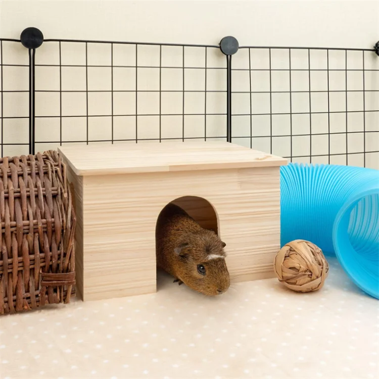 Multi-Chamber Hamster House Chinchilla and Guinea Wood House Pigs Hut Hideout