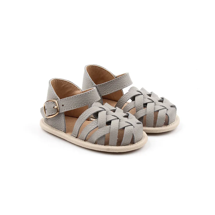 Fashion Newborn Soft Leather Striped Cross Baby Sandals for Baby Girls Boys