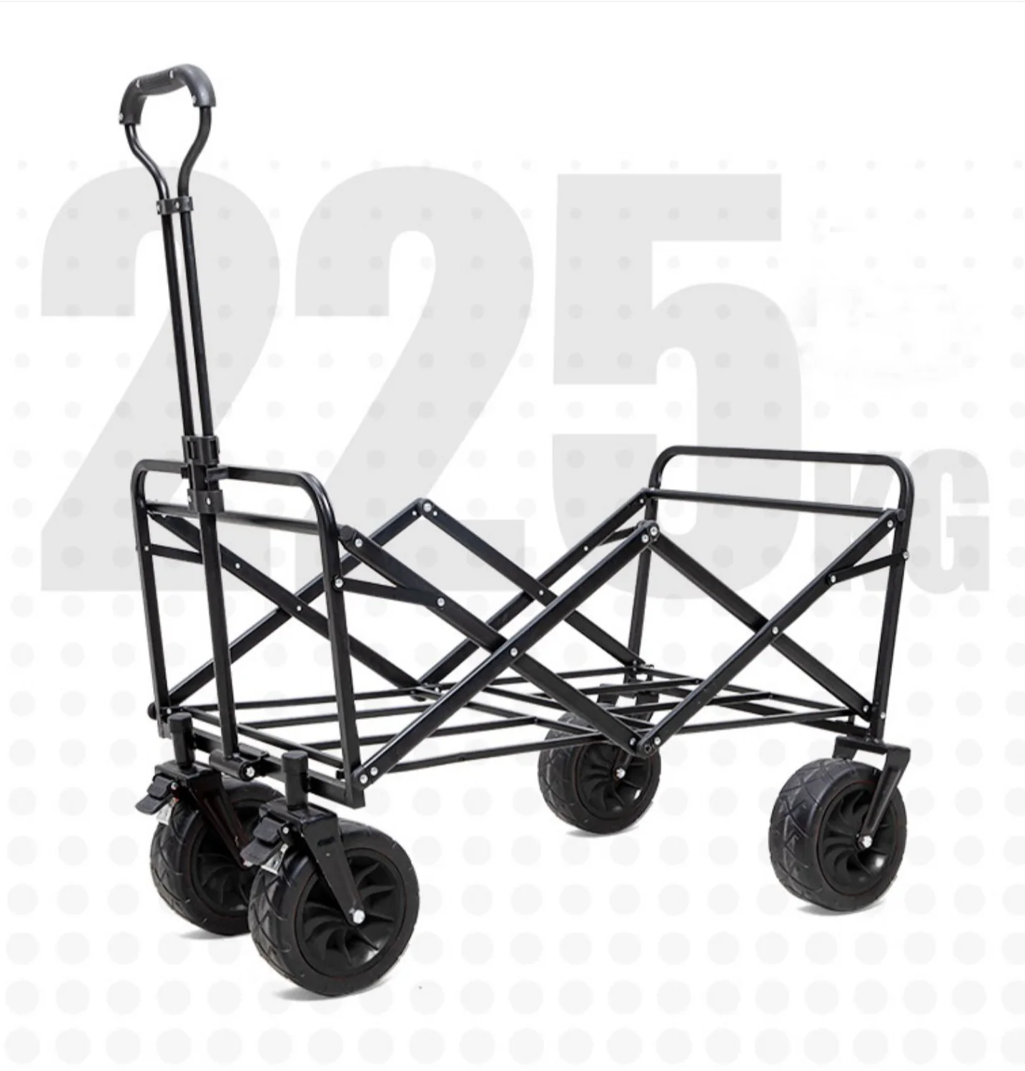Entai Folding Wagon Outdoor Cart Beach Trolley Wholesale Fully Folding Camp Car Small Size After Folding Easy to Carry and Store
