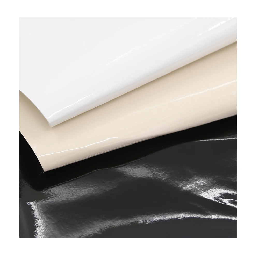 Mirror Non-woven Backing PU Faux Patent Synthetic Leather rolls For Shoe Lining Material