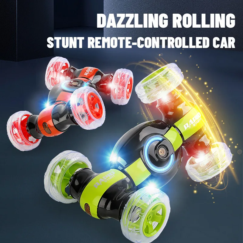 Hot Double Sided Remote Control RC Racing Rolling Tumbler Stunt Car 360 Degree Rotating Spin BO RC Twist Toy With Light