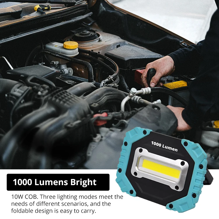 New waterproof quake proof with Stand removable AA Battery Cordless 10W Portable flexible temporary COB LED Work Working Light