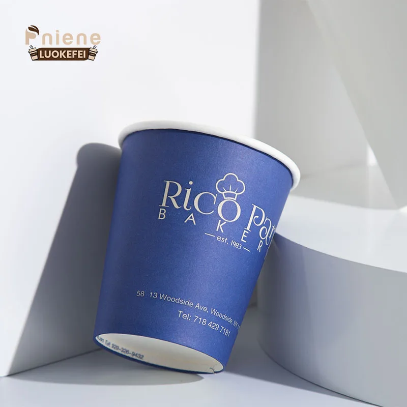 Wholesale Plastic Free Paper Cup 8oz 12oz 16oz Disposable Single Wall Custom Logo Hot Coffee Paper Cup