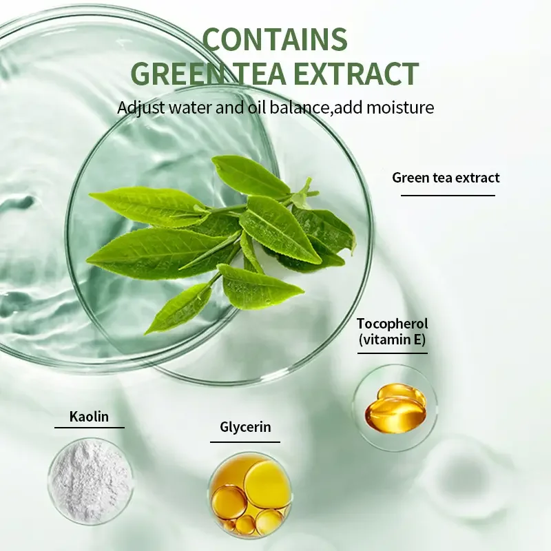 Own brand wholesale Organic cleaning custom carbonated foam Bentonite Green tea Korean clay mask