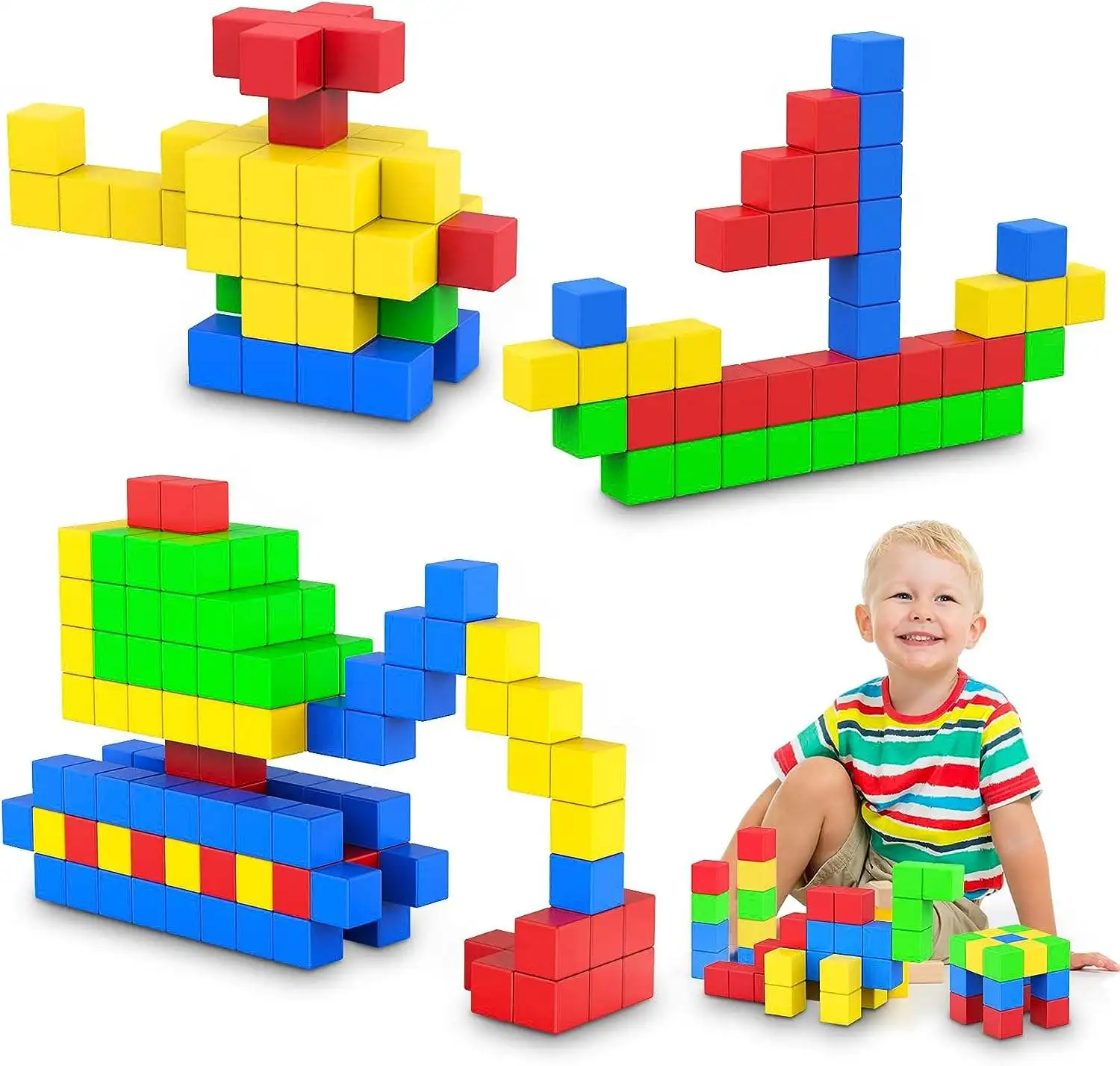 YuQi Toys Magnetic Tiles Building Block Construction Creativity Beyond Imagination Educational Magnetic Toy Set for Kids