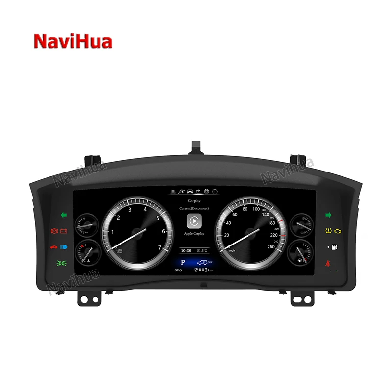 NAVIHUA Android Car LCD Dashboard Digital Instrument Cluster For Lexus LX570 12.3 Inch Full Touch Screen Multimedia Speed Meter