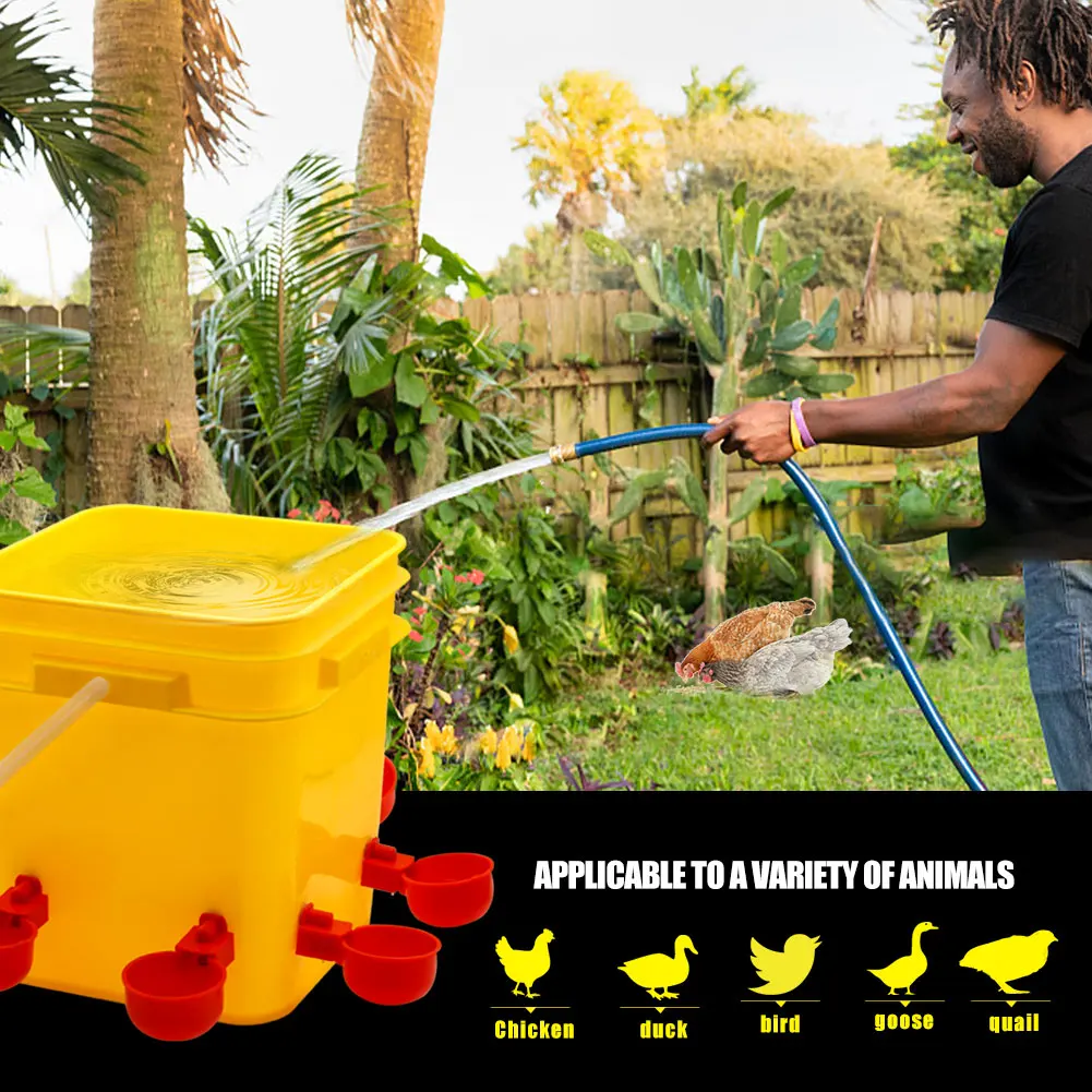 Poultry Automatic Plastic 10L Drinker and Feeder Barrel Chicken Water  Bucket