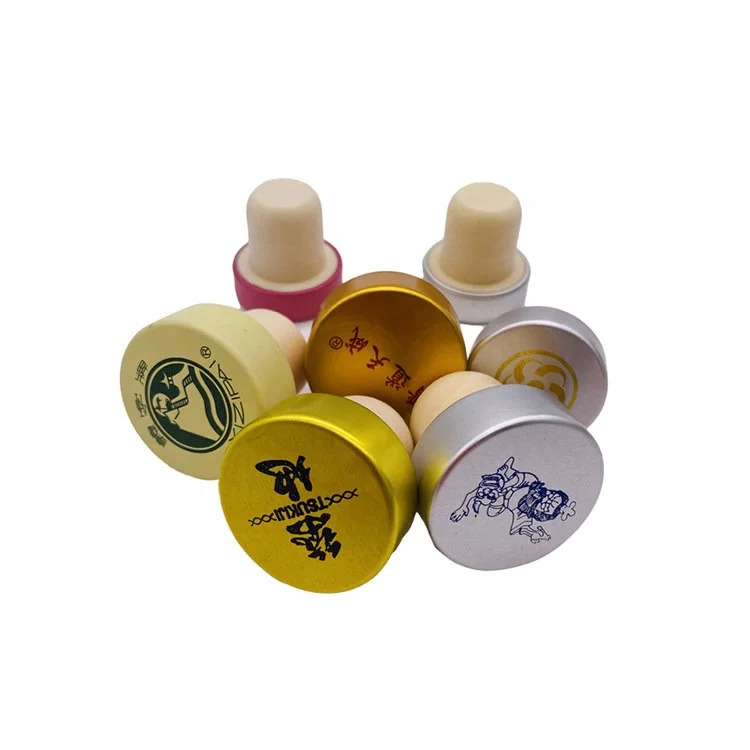 Customized wine corks wine wooden cap corks polymer synthetic cork products