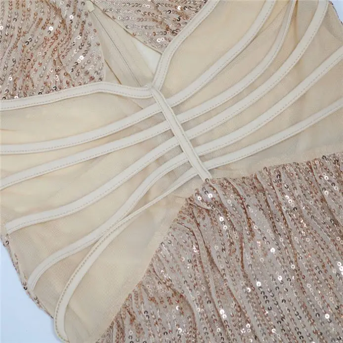 C9290-wholesale long sleeve halter sequin dress party evening dresses women elegant