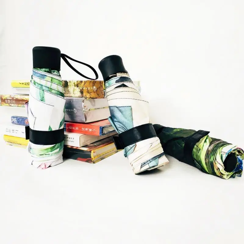 Fashion Heat transfer printing umbrella automatic 5 fold umbrella for European market foldable umbrella with logo print