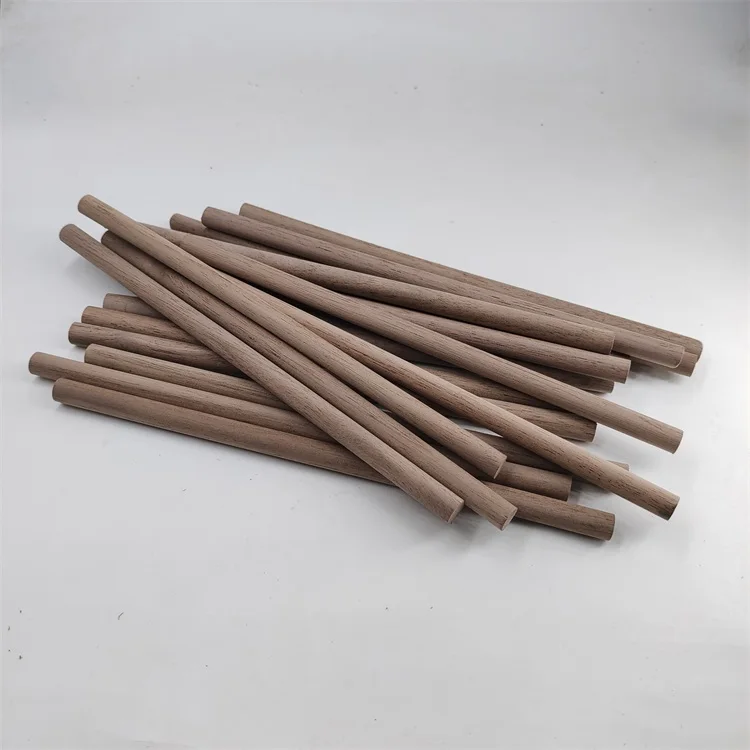 Dia 8mm long180mm black walnut wood round dowel solid wood sticks customized wooden sticks