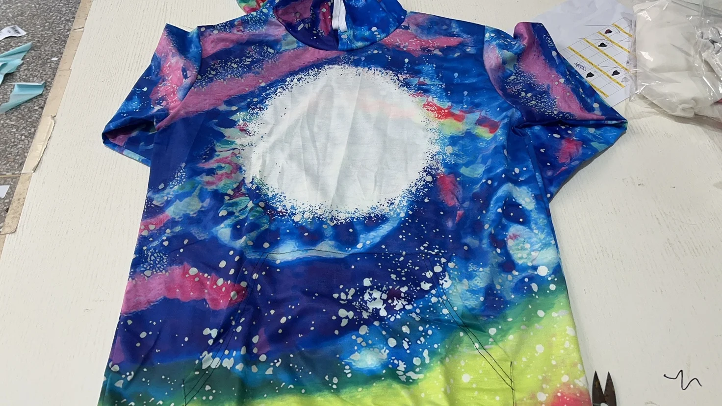 Hot Sale Large Size Tie Dye Hoodies Sublimation Print Polyester Colorful Men Hoodie