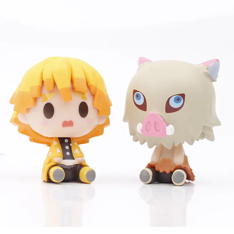 2021 Demon Slayer Q Version 4pcs/set PVC Anime Figure Toy 5CM Kimetsu No Yaiba Action Figure Kamado Tanjirou PVC Doll Model Toys