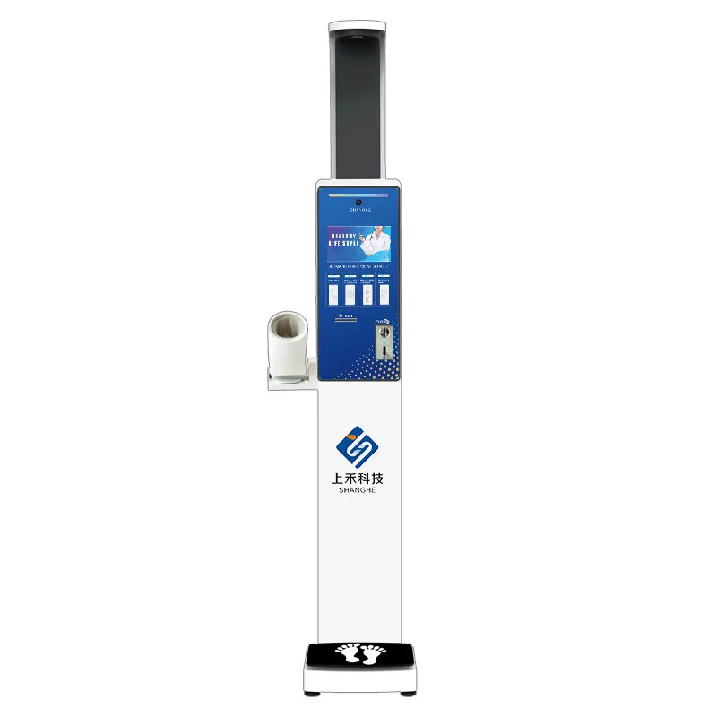 SH-V8 Touch screen digital vertical height weight scale measuring blood pressure indicator
