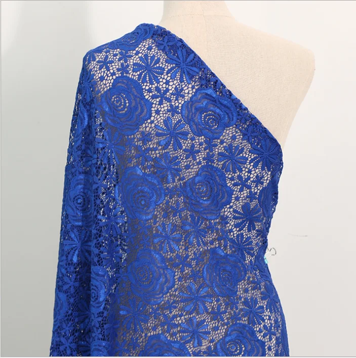 China textiles factory white african 3d  flower lace fabric  for wedding dress