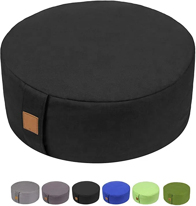 buckwheat filled  yoga cushion for meditation organic cotton yoga meditation cushion