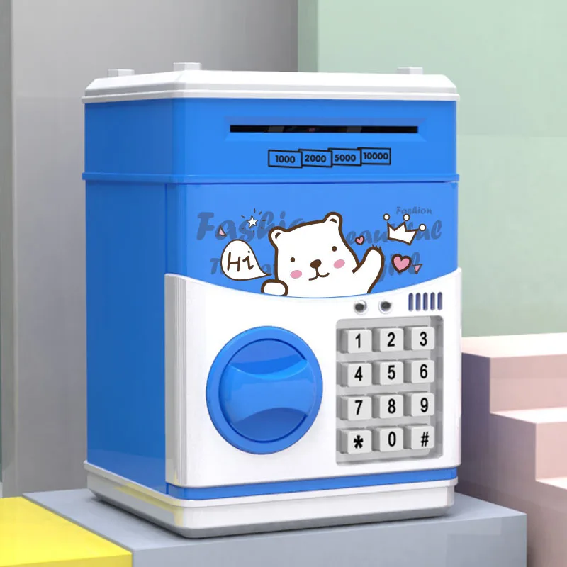 Wholesale children plastic custom atm machine piggy bank for kids electronic money saving boxes safe with password