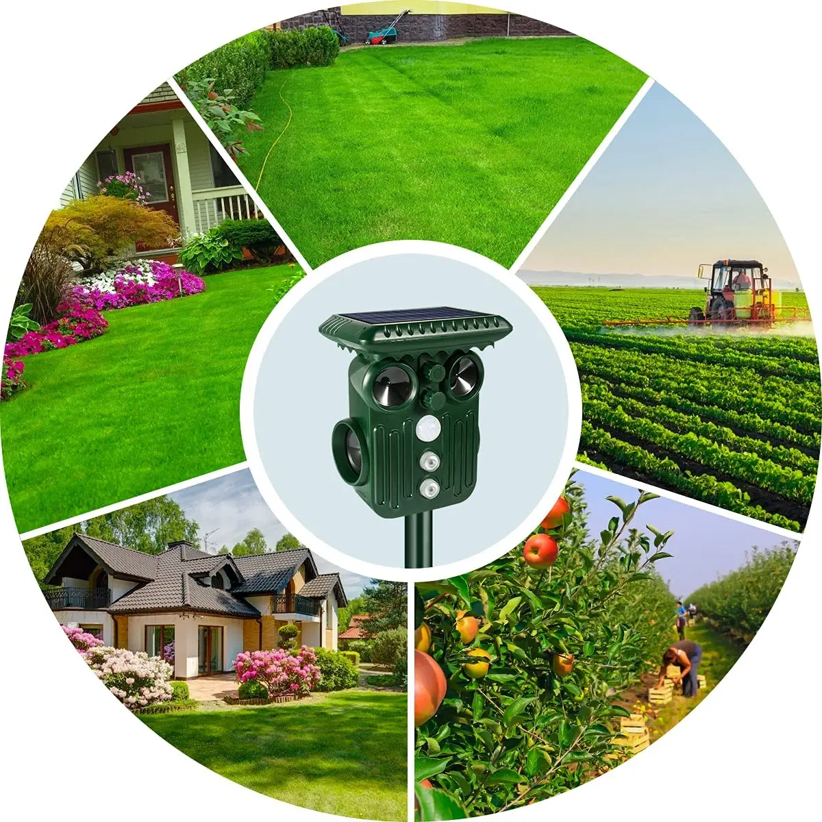 Ультразвуковой отпугиватель птиц и вредителей на солнечной батарее перезаряжаемый аккумулятор для диких животных Олень Собака Кошка Мышь репеллент