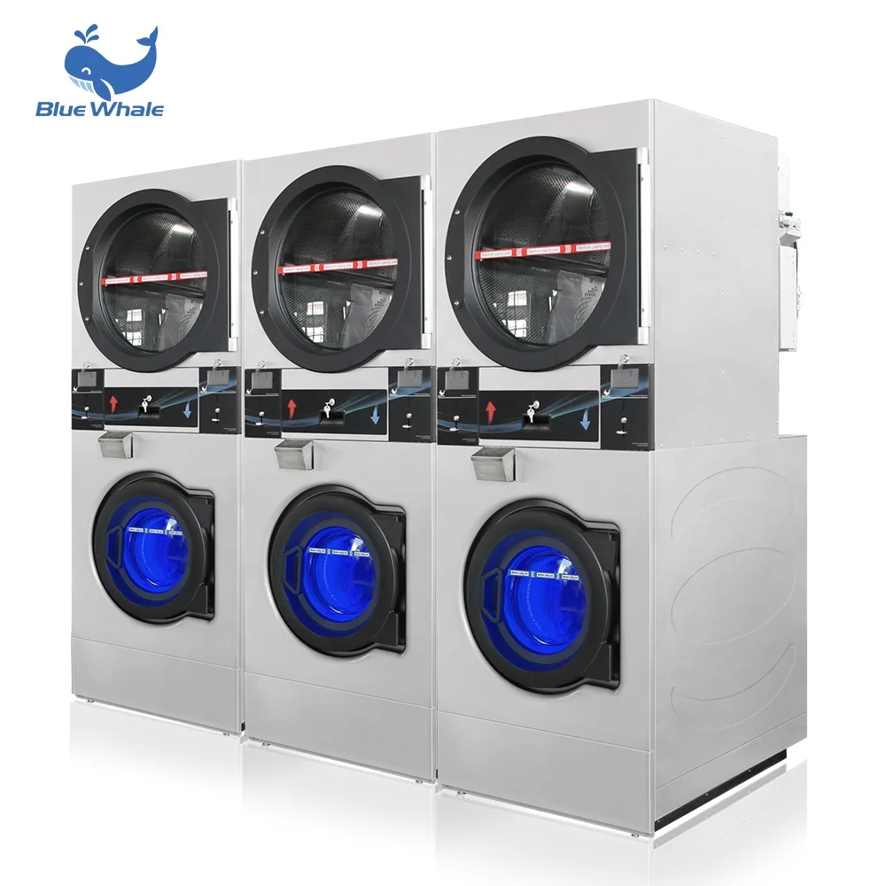 Blue Whale Free Washing Machine Parts Automatic Stack Washer And Dryer For Laundry