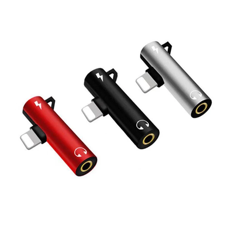 Hot sale For iPhone Mini Audio AUX Headphone Jack Converter Splitter 3.5mm and Charging 2 in 1 Adapter