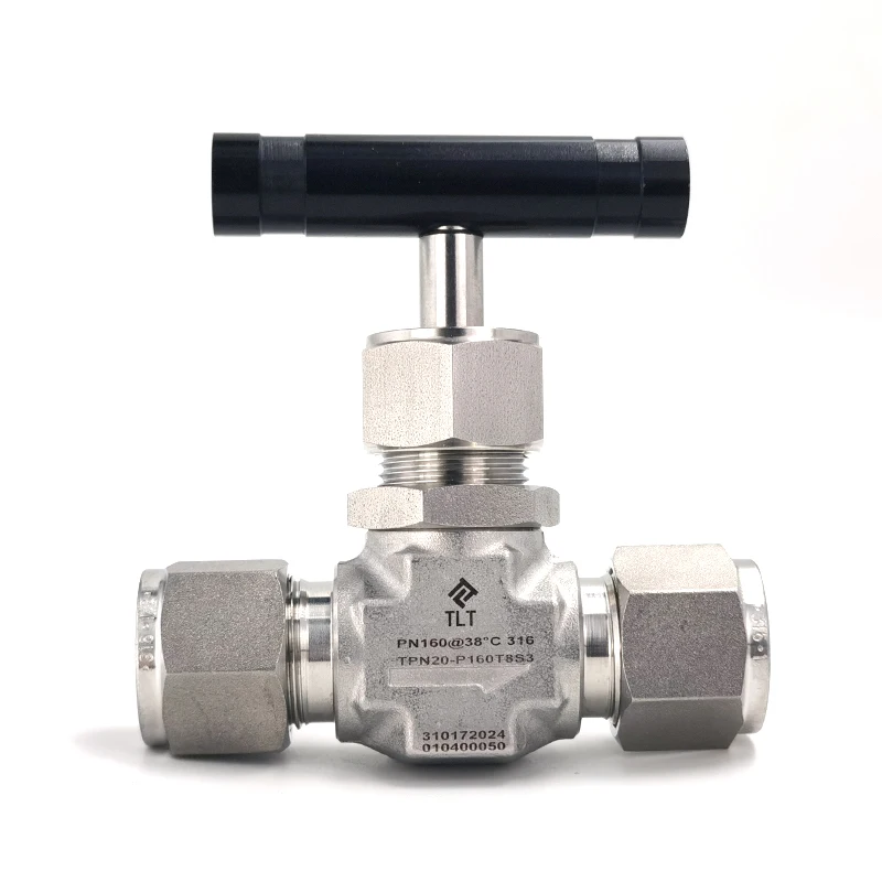 Прямая продажа с фабрики, маленькая нержавеющая сталь SS 304 ss 316, трубка с двойным наконечником, встраиваемый наконечник, игольчатый клапан 1/4 дюйма