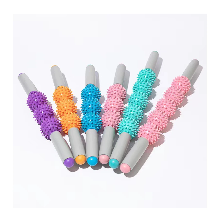PVC eco friendly fitness Round bead foot muscle back roller massager stick manufacturer