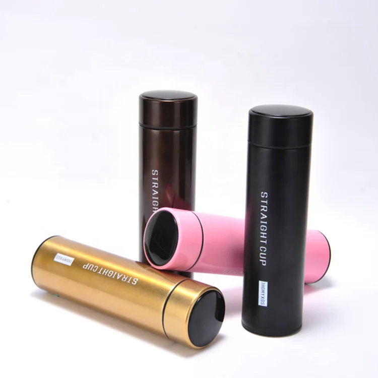 Private Label 17oz Metal Infuser Tumbler Stainless Steel LED Smart Water Bottle with Temperature Display