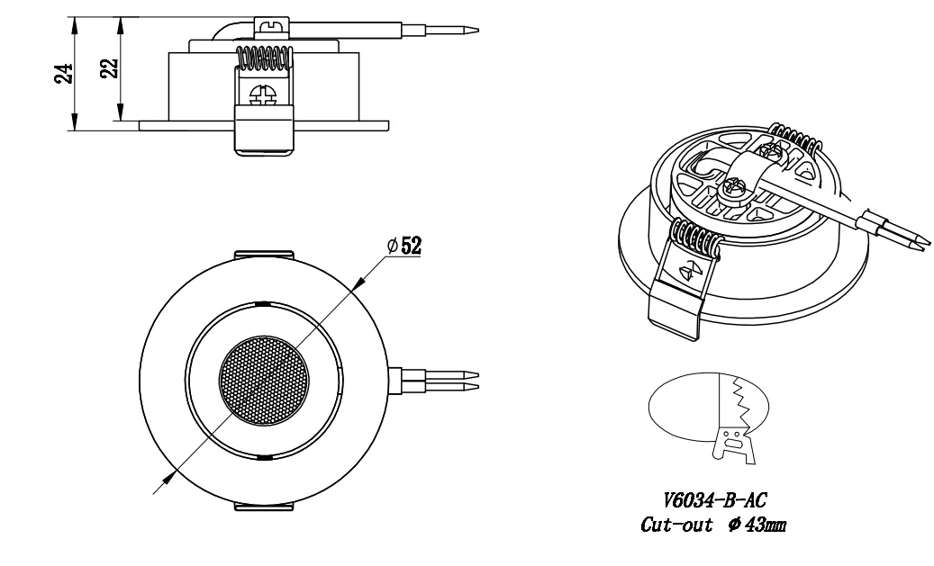 Led Closet Light CE RoHS Listed Under Cabinet Lighting Dimmable 3W Round Ceiling Mini Led Spotlight