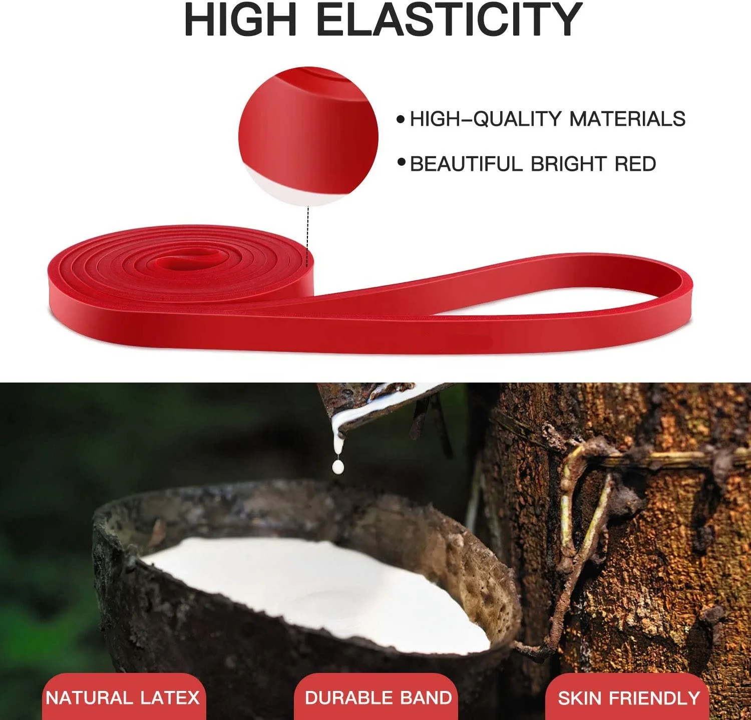 High Elasticity Malaysia Latex Rubber Gym Fitness Exercise Power Exercise Stretch Pull Up Assisted Bands
