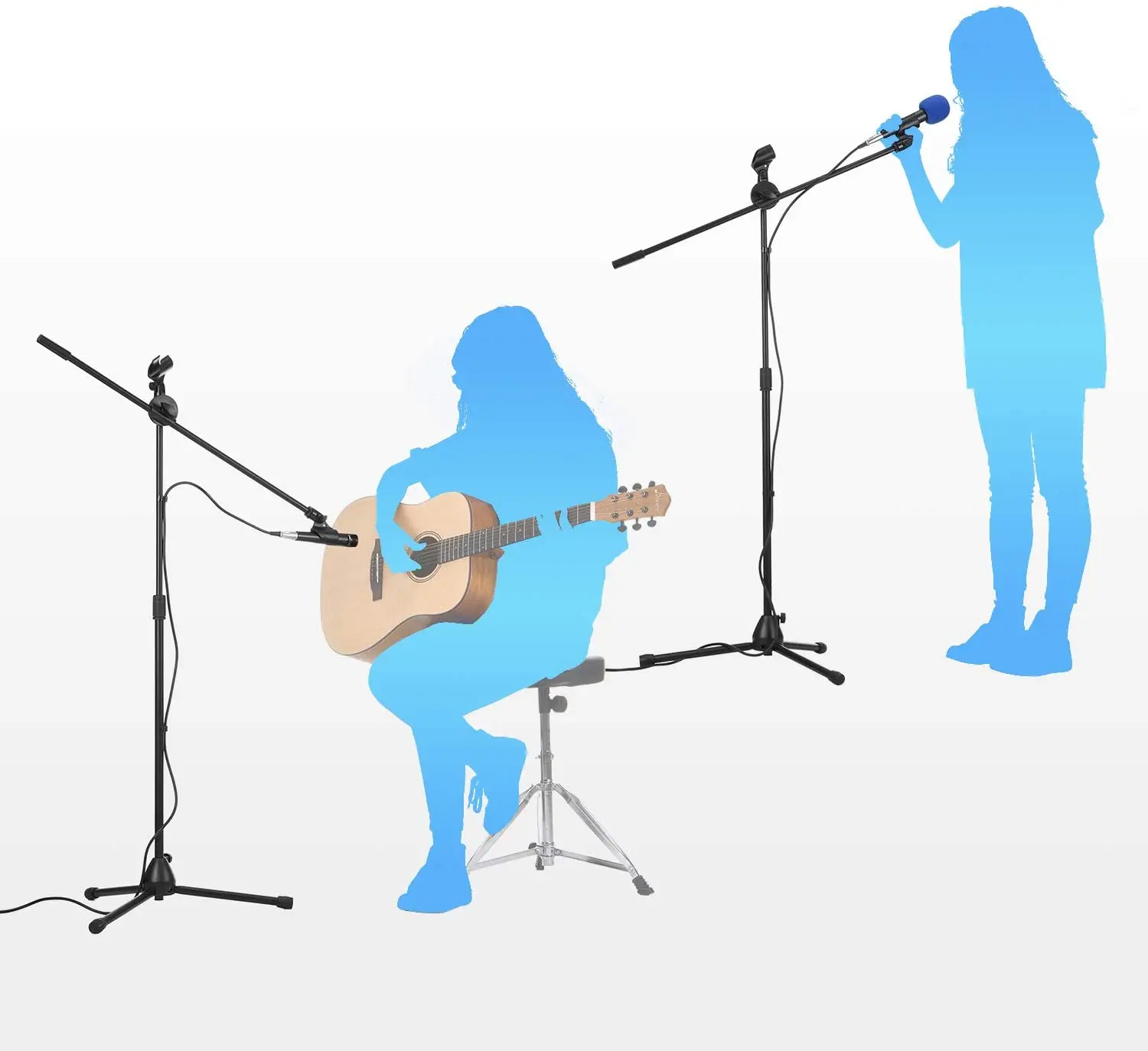 professional microphone stand Black Collapsible Adjustable studio mic stand microphone for Singing, Karaoke, Stage(MSM402)