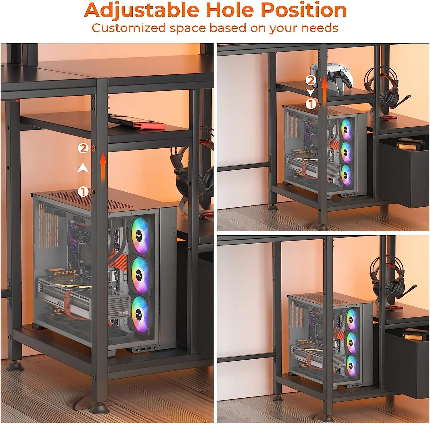 LANGTOO Furniture Internet Cafe Height Adjustable Gaming Home Offices Computer Office CEO Table Design Desk