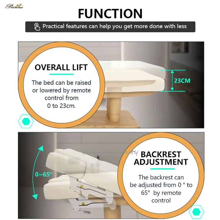 High End Multifunctional Electric Heating Laser Spa Facial Body Table Treatment Bed Massage