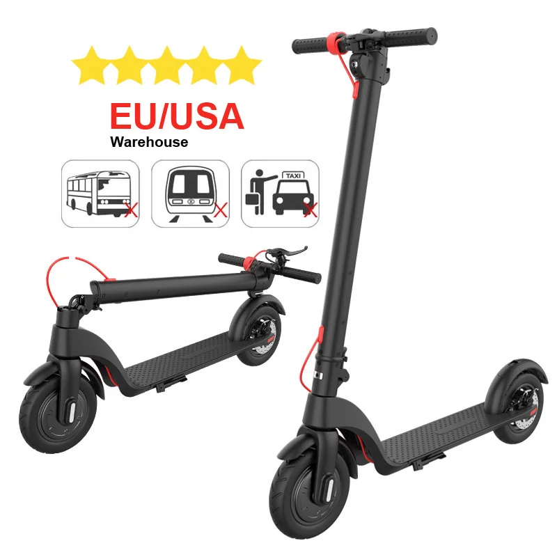 Hot Sell HX X7 350w 8.5 / 10 Inch 2 Wheel One Step Folding Electric Standing E Scooter with Japan Italy Spain Standard