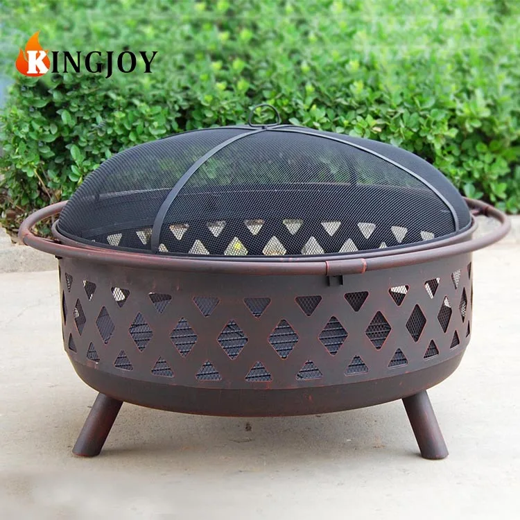 
Kingjoy hot sale outdoor 36inch deep steel fire pit with weave design 