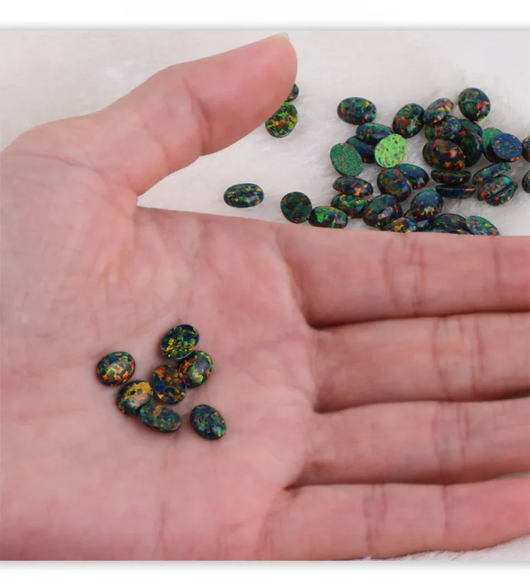 artificial opal  egg shaped ring fire opal diy jewelry with stone 92 colors Opale