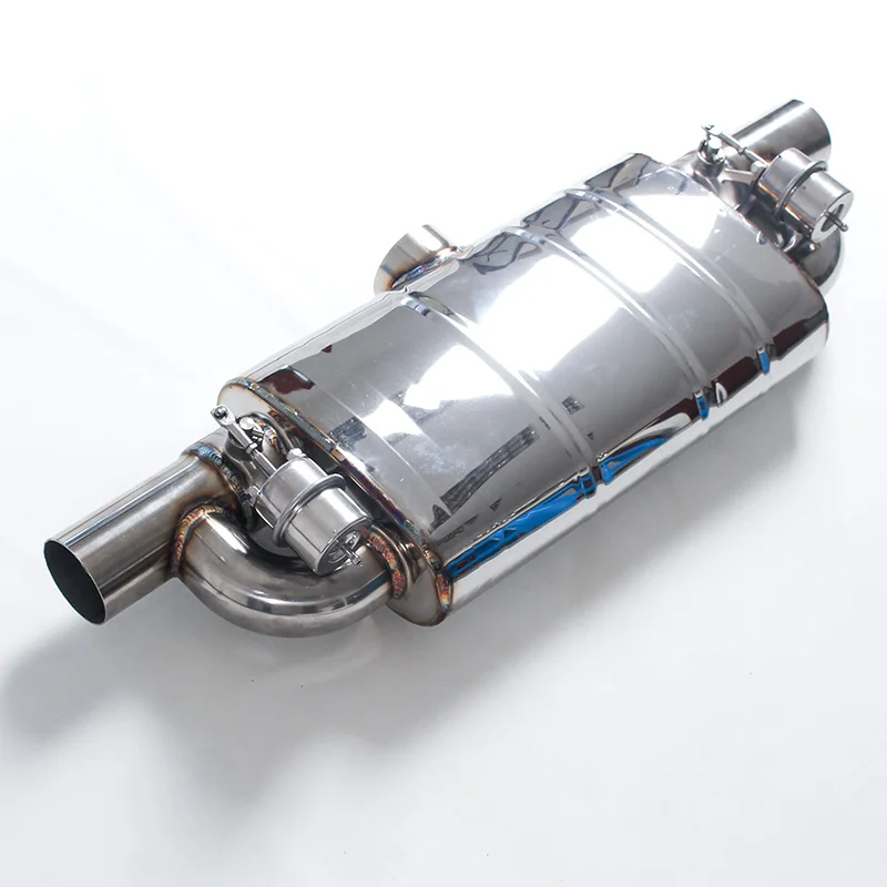 hot sale vacuum pump actuated two valves muffler for car exhaust system modify for racing loud sound