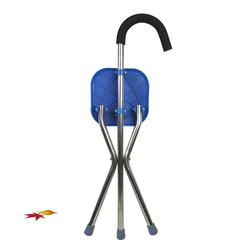 Good quality foldable aluminum alloy walking stick cane seat folding chair