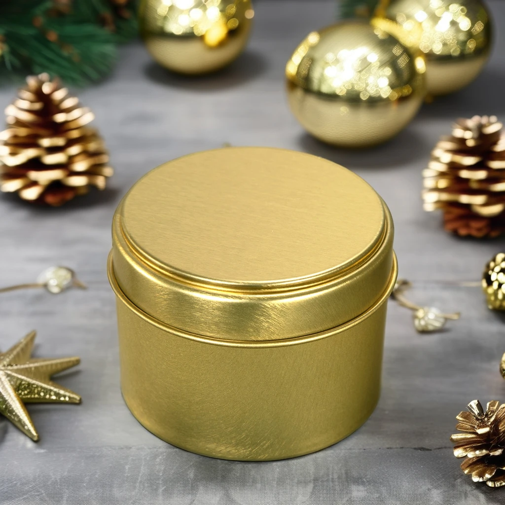 Black Gold Silver Stock Wax Scented Candle Tin Can round Seamless Metal Gift Tin Box for Decoration and Craft Use