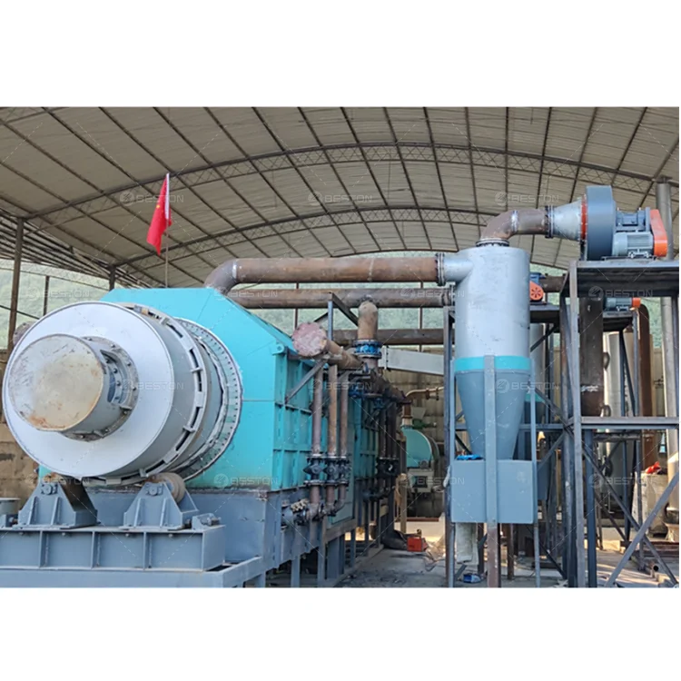 Beston Group Rotary Drum Biochar Carbon Plant Continuous Carbonization Furnace Machine Palm Shell Charcoal Price