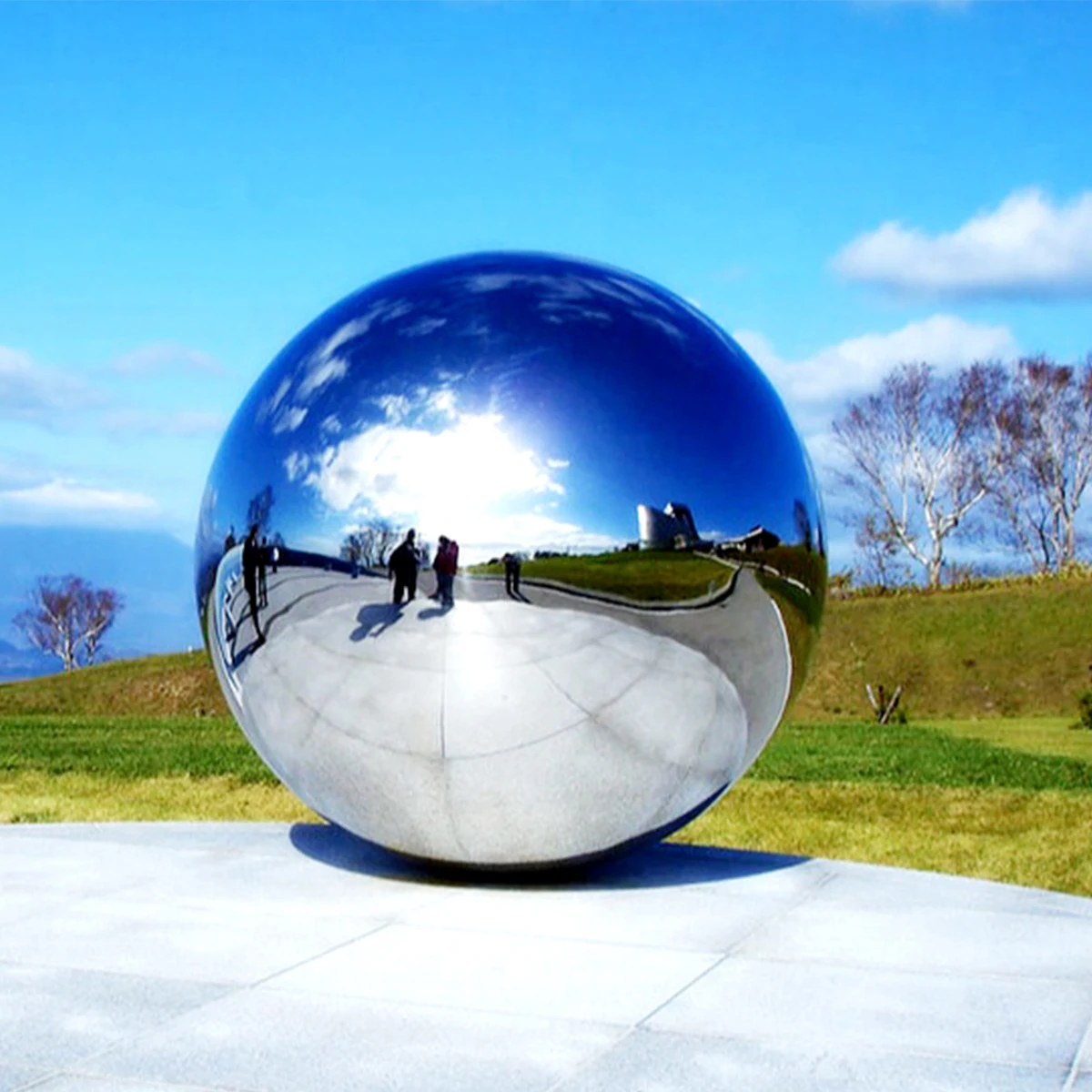Big stainless steel garden metal sphere large outdoor metal globe sculpture