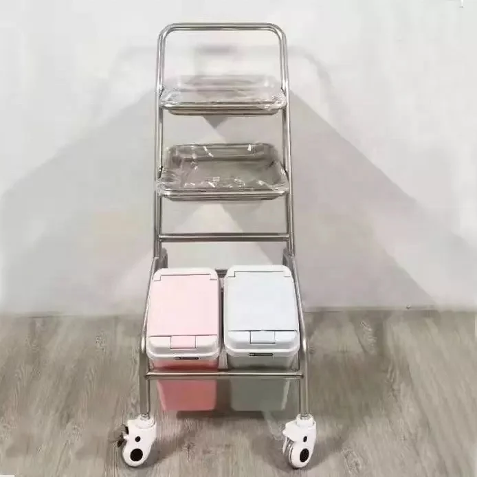 Hongan good price Durable hospital usage Medical Oxygen Cylinder Treatment Trolley Stainless Steel Instrument Cart