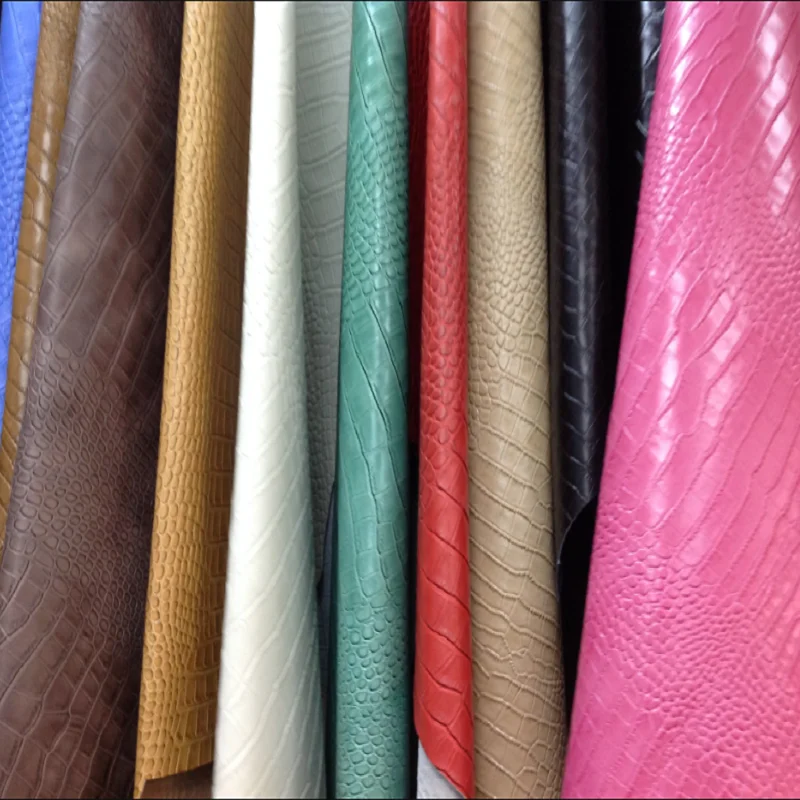 PVC crocodile alligator pattern rexine skin faux leatherette for stationery