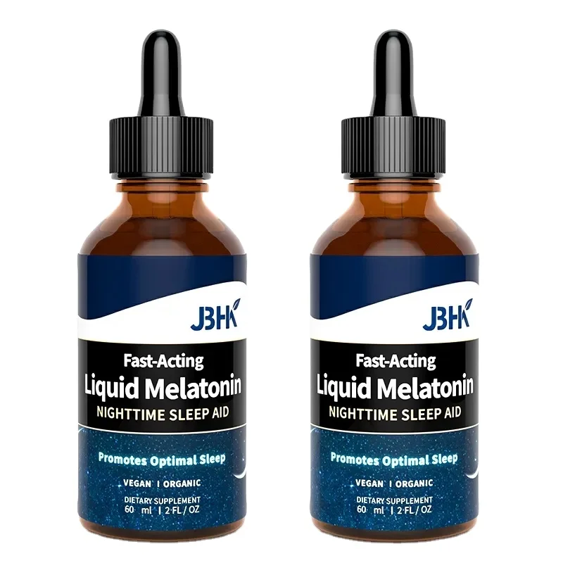 Private Label  Melatonine Drops Sleeping Aid Liquid Faster Stay Asleep Absorption 100% Melatonine  Sleep Drops