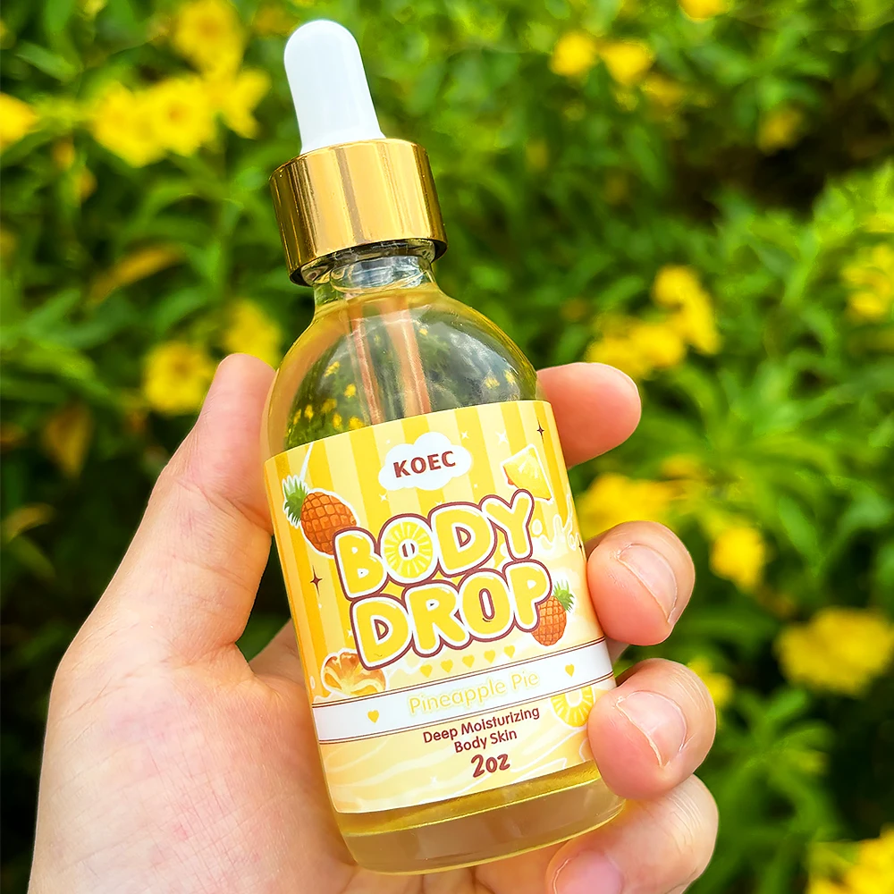 KOEC Pineapple Pie Body Oil Wholesale Moisturizing 100%Natural Scent Essential Oil for Face&Body Nourishing Donut 2oz Body Juice