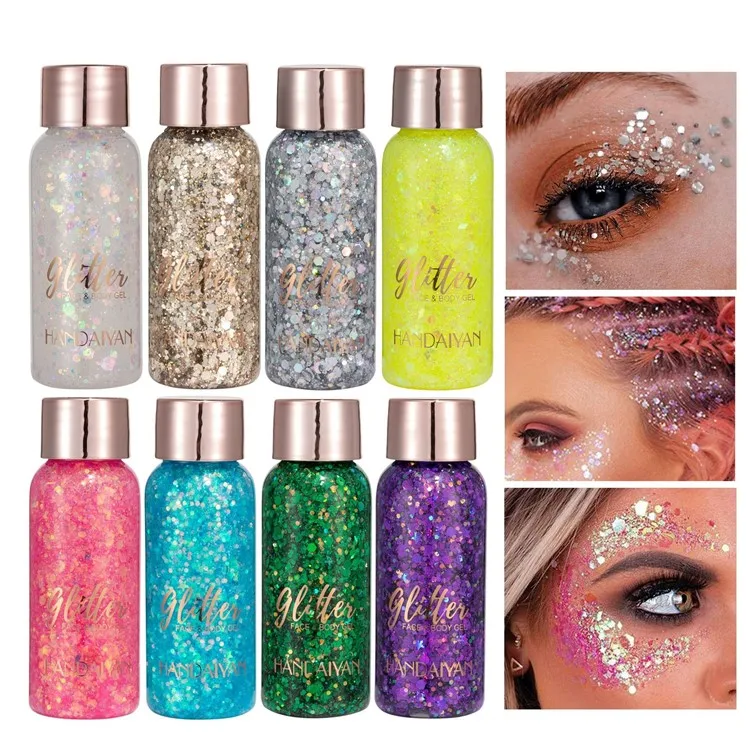 9Colors Private Label Diamond Jelly Shimmer Eyeshadow Body Face Glitter Theatrical Makeup Festival Party Cosmetics