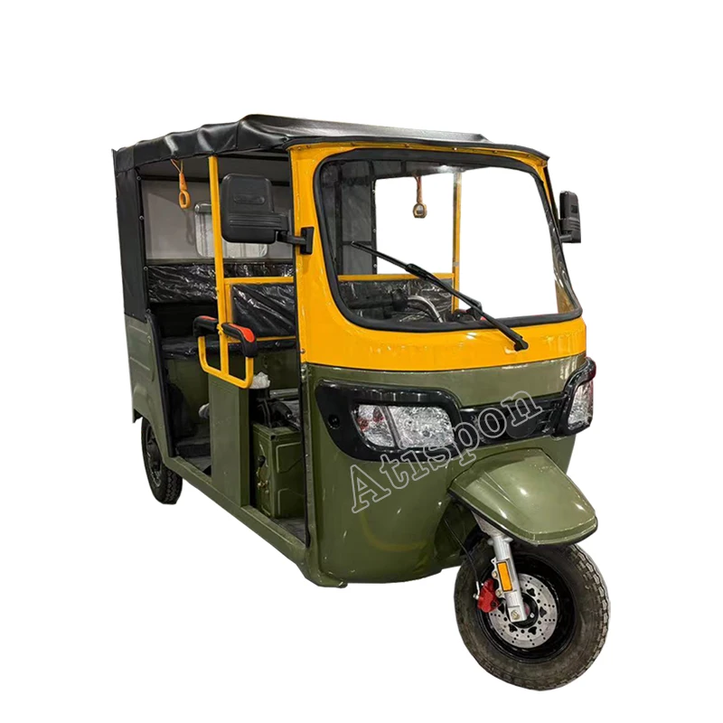 Трехколесный велосипед с открытым кузовом Bajaj Электрический трехколесный пассажирский E-rickshaw Tuktuk Авто такси