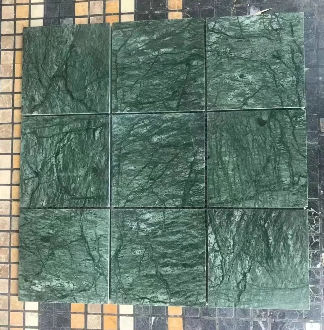 Green natural stone swimming pool mosaic tiles